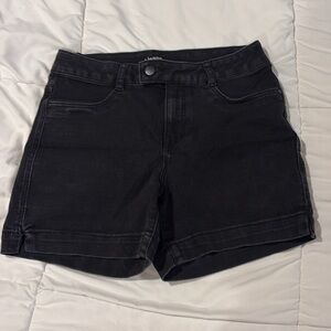 d. jeans Black Stretch Denim Shorts